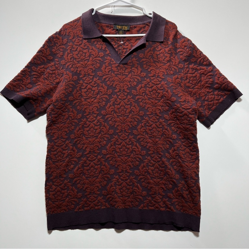 NWT Truth by Republic Burgundy Polo Shirt- L - Picture 2 of 9